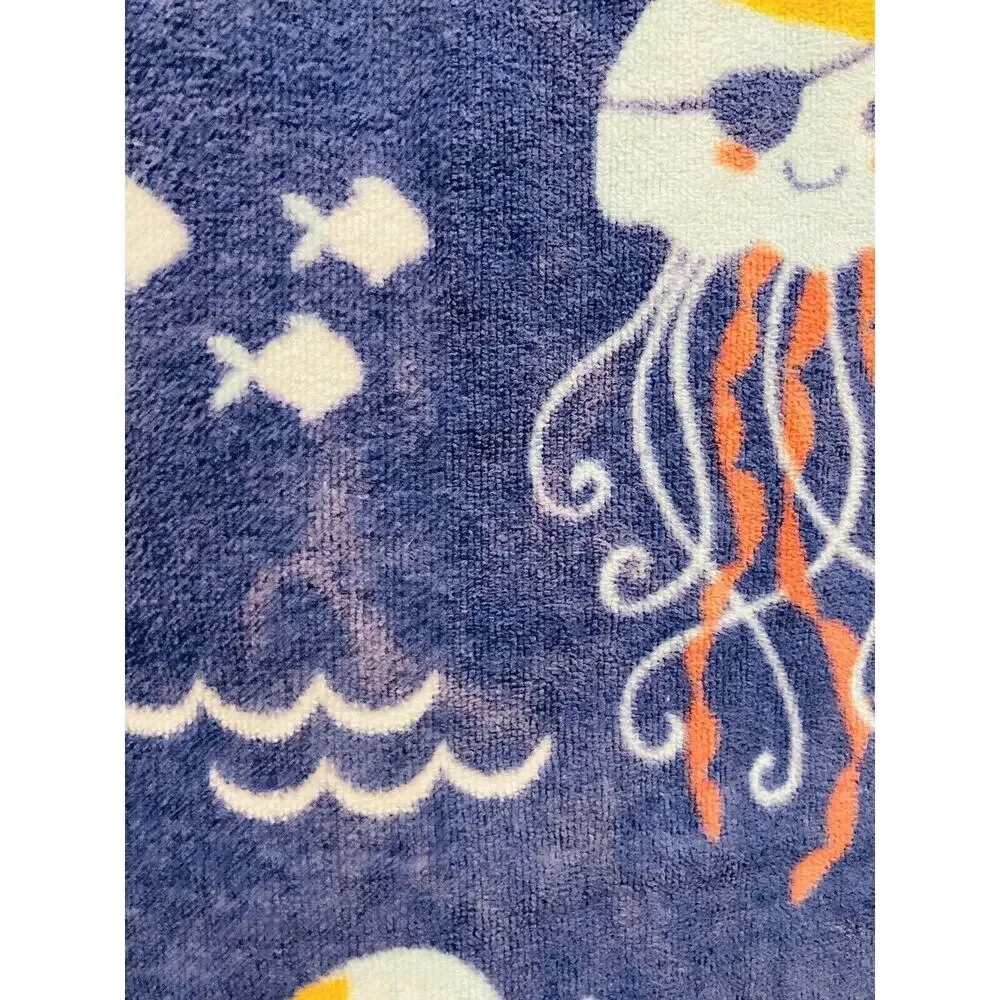 Caro Bath Beach towel Cotton Large Fish Blue Ocean Whale Jellyfish Seaturtle Cra